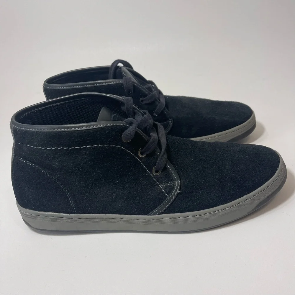 Johnston & Murphy McGuffey Suede Leather Lace Up Chukka Boots, Black, Size 10.5